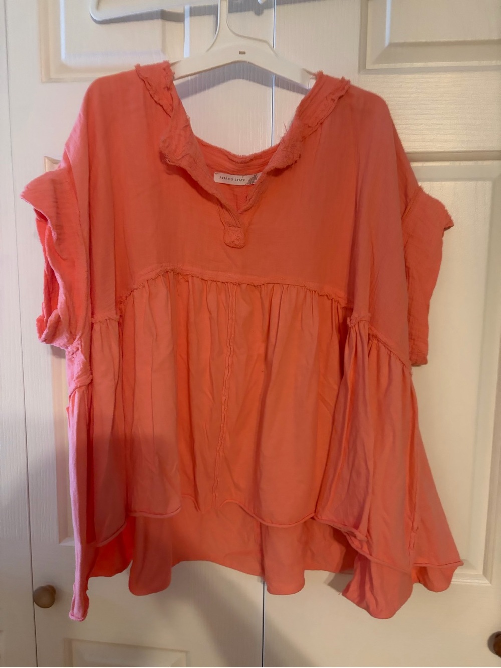 Altar'd State Coral Flowy Peasant Tunic
